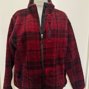 NWT Eddie Bauer Plaid Fleece Jacket Medium